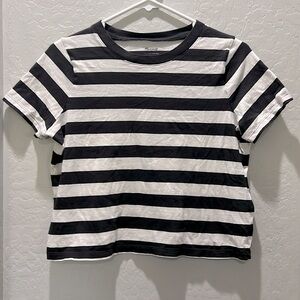 Madewell striped boxy crop tee